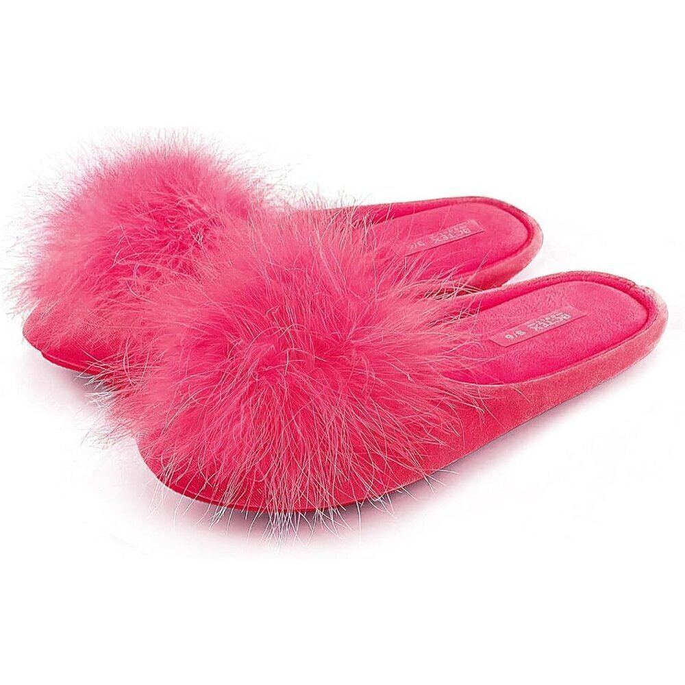 Women's Red Cozy Velvet Memory Foam Fuzzy House Slippers Non-Slip Sole